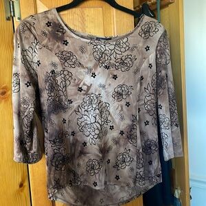 Brown floral blouse
